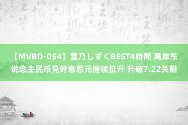 【MVBD-054】雪乃しずくBEST4時間 离岸东说念主民币兑好意思元握续拉升 升破7.22关隘