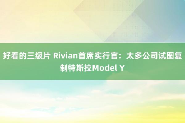 好看的三级片 Rivian首席实行官：太多公司试图复制特斯拉Model Y