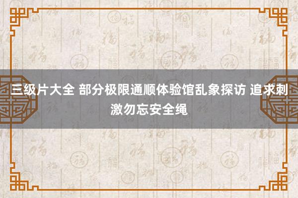 三级片大全 部分极限通顺体验馆乱象探访 追求刺激勿忘安全绳