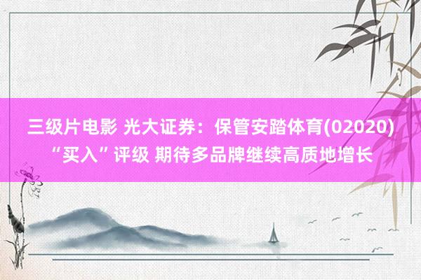 三级片电影 光大证券：保管安踏体育(02020)“买入”评级 期待多品牌继续高质地增长