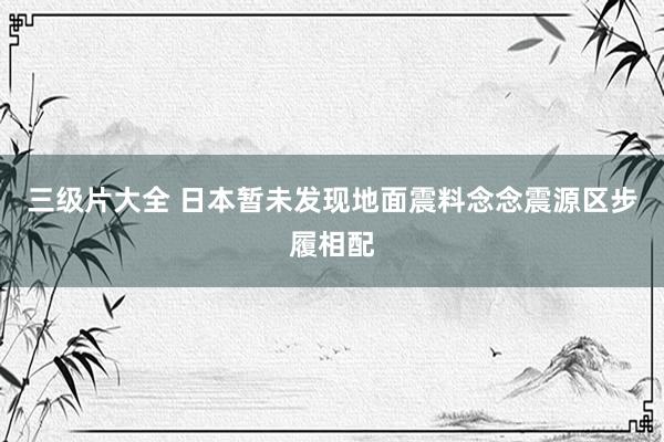 三级片大全 日本暂未发现地面震料念念震源区步履相配