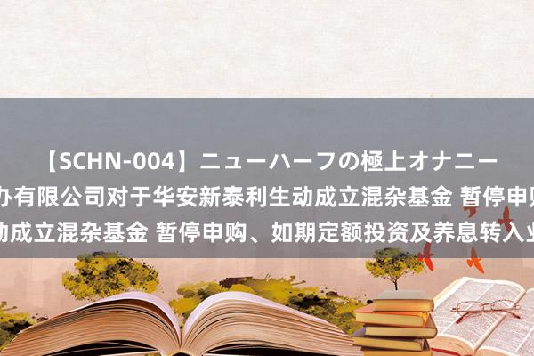 【SCHN-004】ニューハーフの極上オナニー 公告速递：华安基金惩办有限公司对于华安新泰利生动成立混杂基金 暂停申购、如期定额投资及养息转入业务