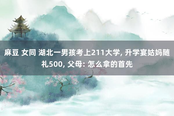 麻豆 女同 湖北一男孩考上211大学， 升学宴姑妈随礼500， 父母: 怎么拿的首先