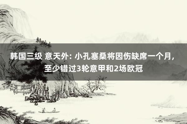 韩国三级 意天外: 小孔塞桑将因伤缺席一个月， 至少错过3轮意甲和2场欧冠