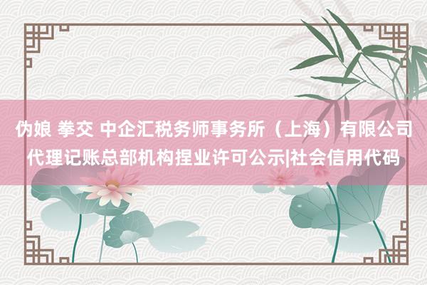 伪娘 拳交 中企汇税务师事务所（上海）有限公司代理记账总部机构捏业许可公示|社会信用代码