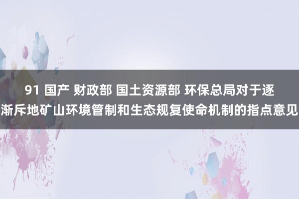 91 国产 财政部 国土资源部 环保总局对于逐渐斥地矿山环境管制和生态规复使命机制的指点意见