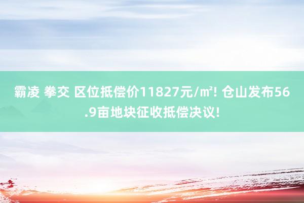 霸凌 拳交 区位抵偿价11827元/㎡! 仓山发布56.9亩地块征收抵偿决议!